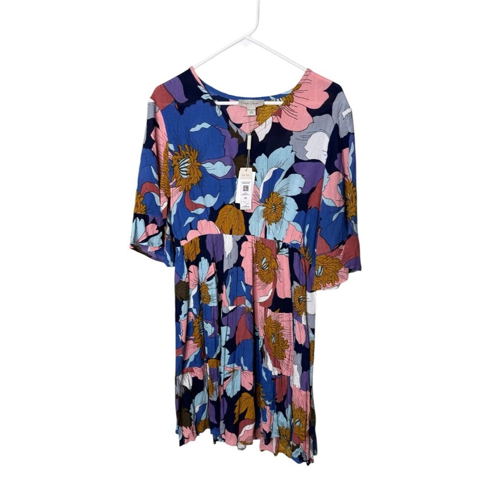Charlie Paige Multicolor Medium Floral V-Neck Dress